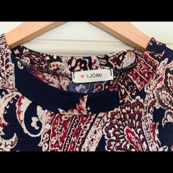 Navy Patterned Mini Dress - Picture 3 of 4